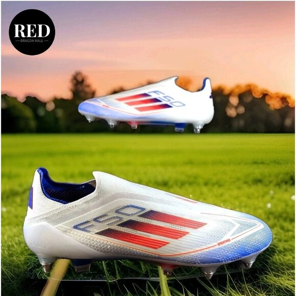 Adidas F50 Elite LL SG Laceless Soccer Cleats White IF1319 - Men's Size 8.5 - Picture 1 of 16